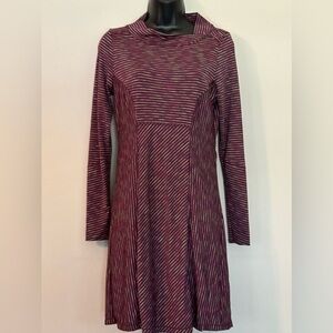 Prana Scramble Long Sleeve Dress in Purple Stripe size XS